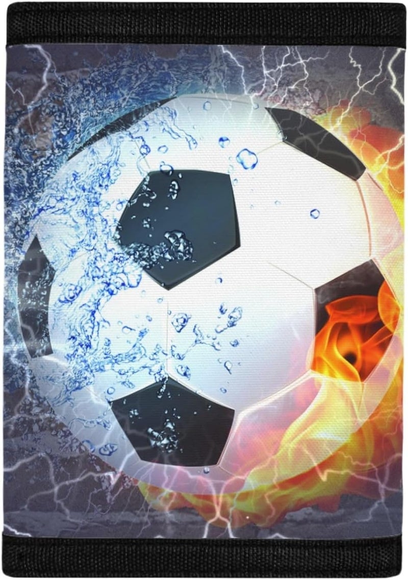 Rnyleeg Sport Theme Soccer Wallets,Kids Wallet for Girls Teens Trifold,Toddler Wallet for Boys, Cute Wallets with Coin Pocket and Card Holders,Novelty Wallets for Childrens - Image 1
